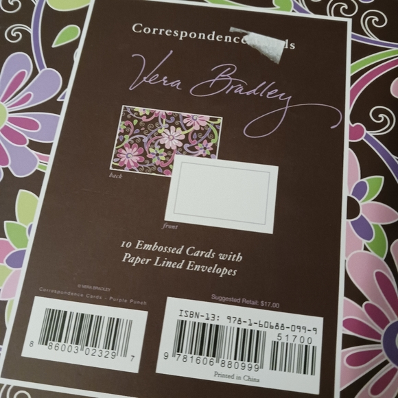 NWT! VERA BRADLEY EMBOSSED CARDS SET (10ct) - Picture 4 of 6